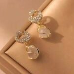 Ball of Peach Drop Earrings