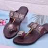 Women Leather Gunroom Ethnic, Fashion Wear Kolhapuri Chapal Flat