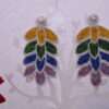 Beaded Embroidery Leaf Funky Drop Earrings