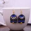 Black & Blue Terracotta Tribal Dangle Earrings