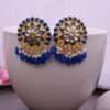 Beaded Stones & Pearls Large Stud Earrings