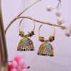 Multihued Jhumkas with Hoops Earrings