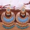 Radiant Chandbali with Meenakari, Crystals & Pearls Earrings