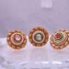 Spiral Golden Kundan Ring with Pearls