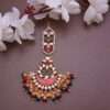 Gold Plated Meenakari Moon Maangtikka