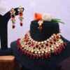 Beaded Stones Necklace Set with Earrings & Maangtika