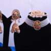 Mirrored Choker Set & Pearls With Earring & Mangtika