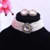 Pearl & Kundan Choker Set with Stud Earrings