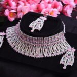 Barbie Pink Choker Set with Earrings & Maangtika