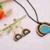 Moiety Terracotta Necklace Set with Stud Earrings
