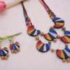 Terracotta Long Necklace Set with Earrings