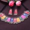 Meenakari Ethnic Choker Set with Earrings
