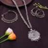 Oxidised Silver Intricate Necklace Set with Earrings