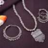 Oxidised Silver Elegant Necklace Set with Earrings