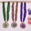 Multicoloured Stone Circle Shaped Long Necklace