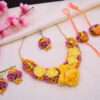 Floral Fabric Necklace Set with Earrings