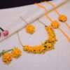 Mustard Necklace Set with Earrings & Maangtika