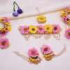 Floral Fabric Choker Set with Earrings