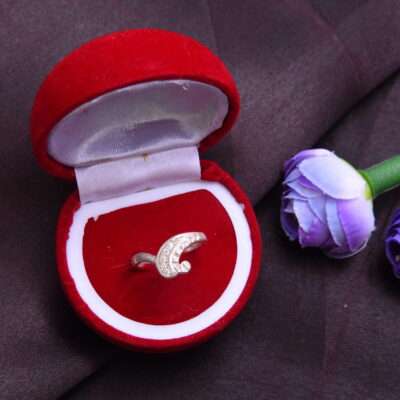 Abstract Pure Silver Ring