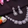 Queen's American Diamond Necklace Set with Earrings