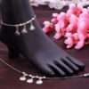 Metallic Clamshell Payal / Anklet with Silver Replica String