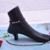 Black Beaded Payal / Anklet witt Silver Replica