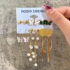 Pearl Golden Danglers & Huggies Earrings